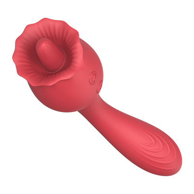 Material vermelho do ABS de Rose Tongue Lick Vibrator Silicone impermeável