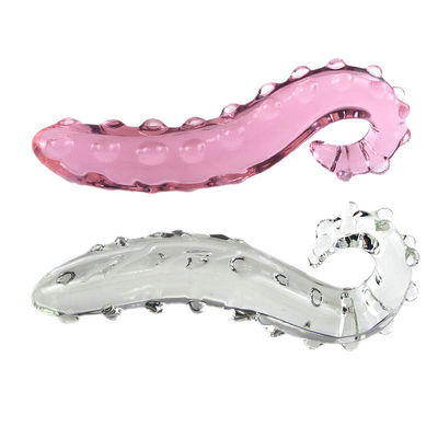 brinquedos longos do sexo dos adultos do vibrador de vidro do hipocampo do rosa de 17.5*3.2cm