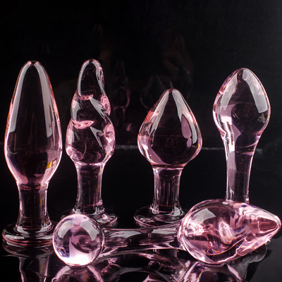 Masturbação de vidro cor-de-rosa do vibrador de 3.5cm 4.2cm Crystal Anal Plug Female Nightlife