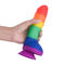 O vibrador do copo da sução do arco-íris 400g L20cm falsificou o brinquedo do sexo do pênis