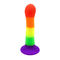 Brinquedos do sexo anal da estimulação do ponto de G da tomada da extremidade do pênis do vibrador do arco-íris 18*3CM