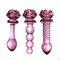 Brinquedos do sexo anal de Rose Flower Shape Glass Dildo do rosa para a mulher