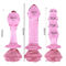 Brinquedos do sexo anal de Rose Flower Shape Glass Dildo do rosa para a mulher